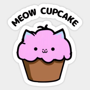 Meow Cupcake - Kawaii cat and cup cake Sticker